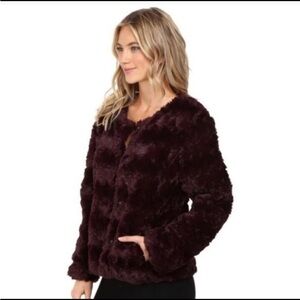 Sanctuary Purple/Maroon Faux Fur Teddy Jacket
